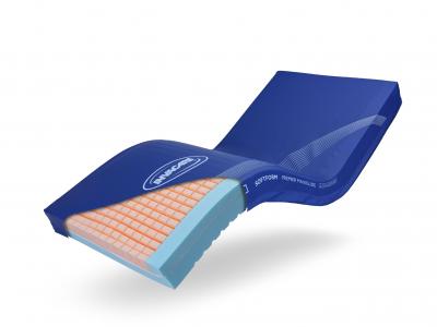 Invacare skummadras - trykaflastende - Softform Premier MaxiGlide forebygger tryksår - følger liggeflade på plejeseng - Hjælpemilder til ældre og handicappede