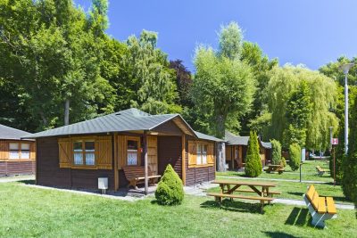 hytte på campingplads, campingferie for kørestolsbrugere