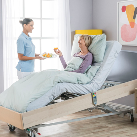 Invacare NordBed plejeseng med ergomove funktion - undgå fejlsynk - sengeliggende borgere - 