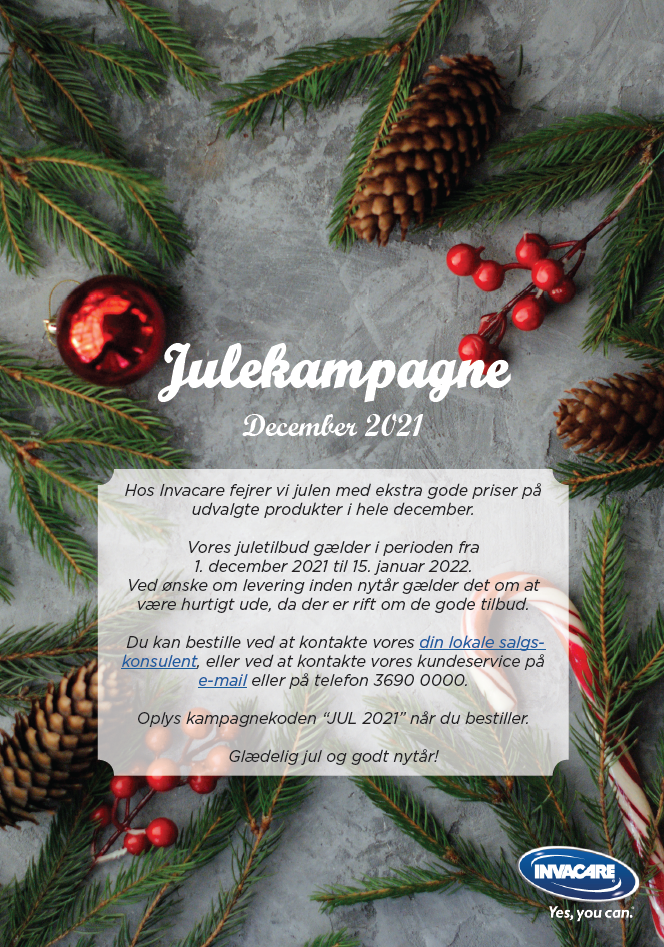 Julekampagne forside materiale med gode juletilbud - spar penge på invacare hjælpemdler