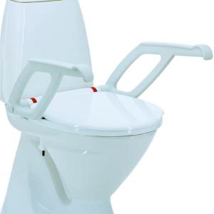 Invacare Aquatec AT90000 toiletforhøjere øger sædehøjden fælere forskellige højder - sikkerhed - få armlæn på toilettet. Hjælpemidler til ældre og handicappede