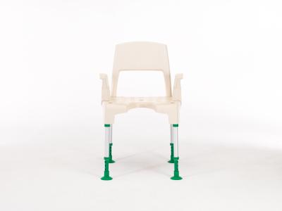 Invacare Aquatec Pico Green badetaburet med profileret overflade,  stor hygiejneudskæring. Armlæn og ryg kan enkelt af- og påmonteres. Sikkerhed. Badehjælpemidler til handicappede og ældre